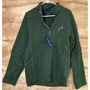 NWT Devon & Jones Mens Medium Green 1/4 Zip Long Sleeve Pullover Fleece Jacket